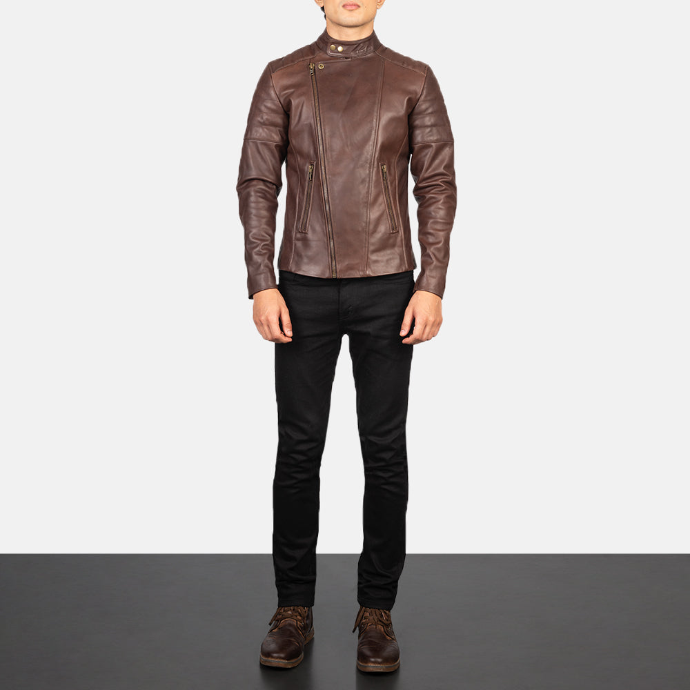 Men's Minimal Biker Leather Jacket