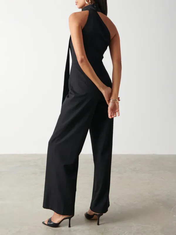 Casual Style Scarf Jumpsuit