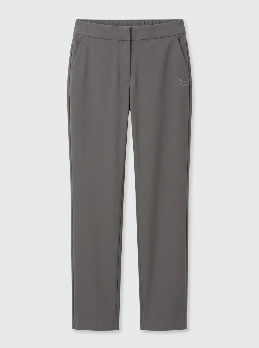 Women's Classic Weekend Leaf Logo Embroidered Mid Rise Straight Leg Pants