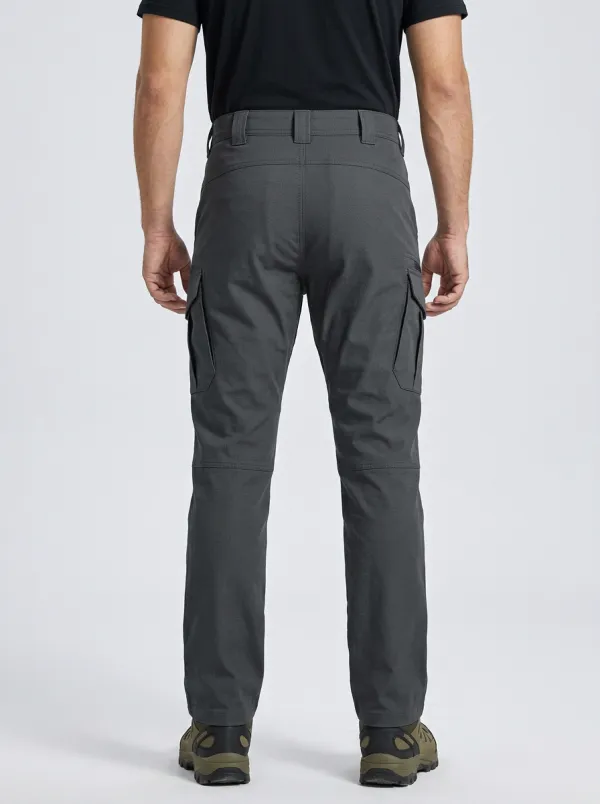 Men's Charcoal Grey Multi-Pocket Utility Cargo Cargo Pants