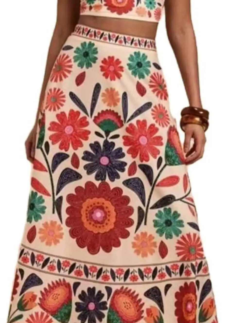 Smart Cropped Printed Silhouette Coordinated Set