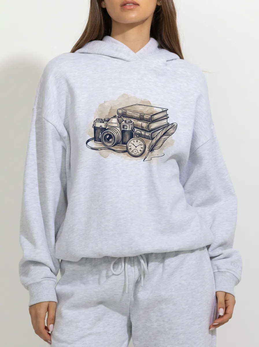 Women's Vintage Photographer Writer Printed Hoodie