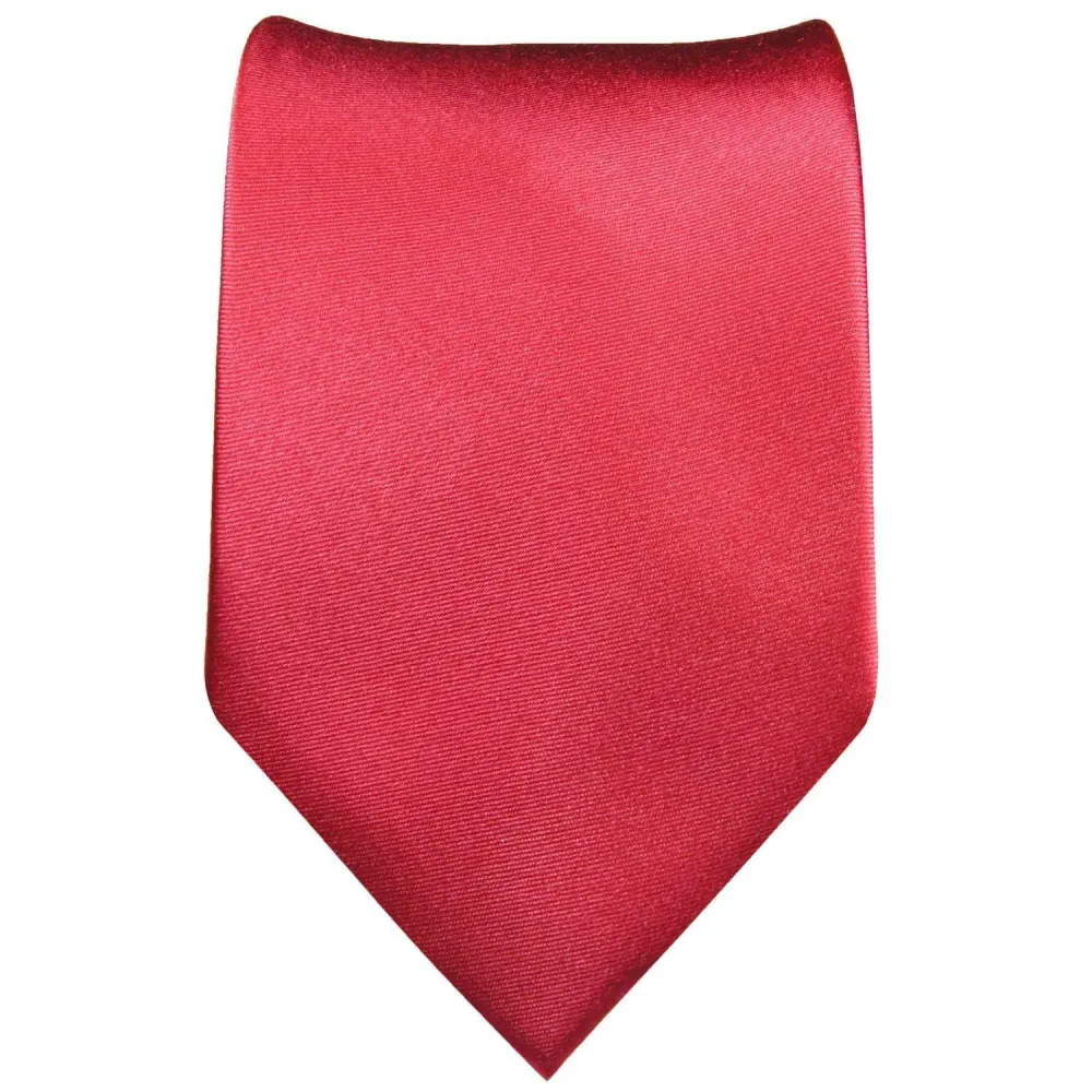 Classic Silk Solid Men's Necktie With Pocket Square and Cufflinks
