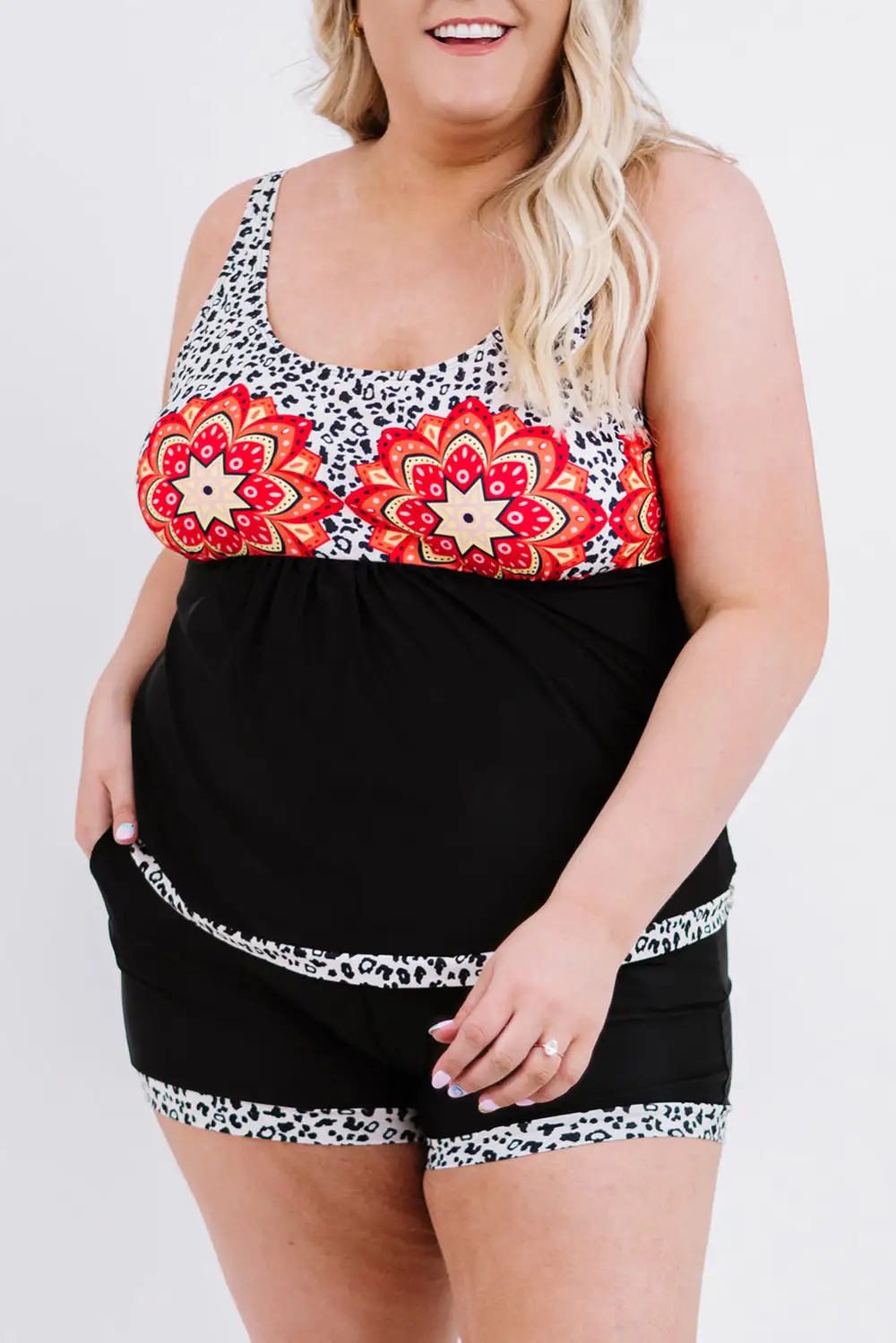 Swimwear Floral Leopard Tankini
