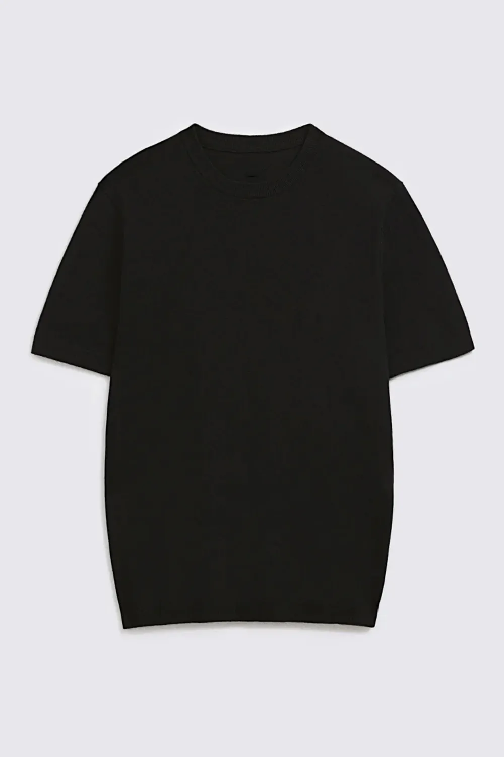 Men's Black Linen-Blend T-Shirt