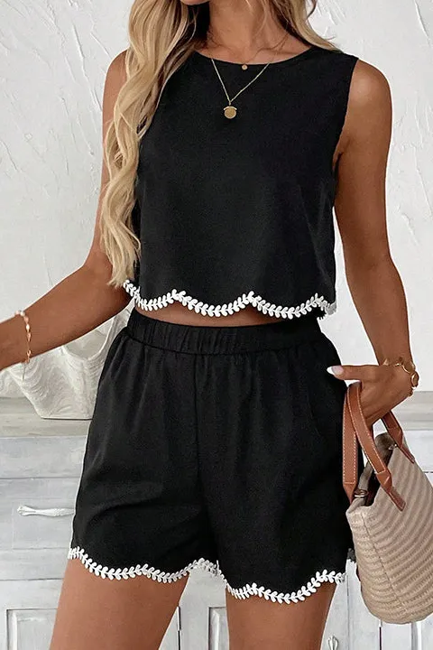 Trim Color Block Two Piece Set