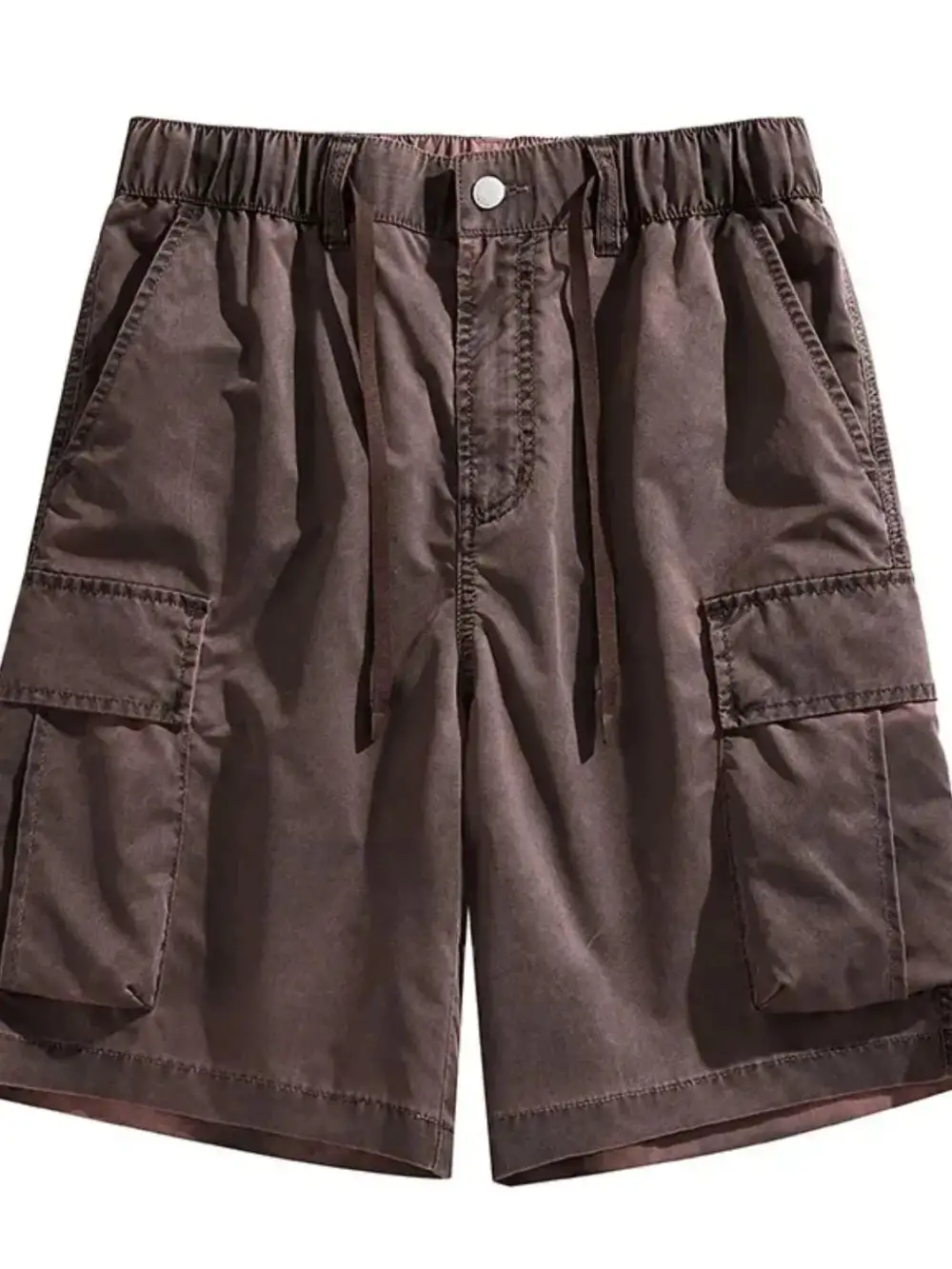 Utility Drawstring Pocket Detail Washed Cargo Shorts