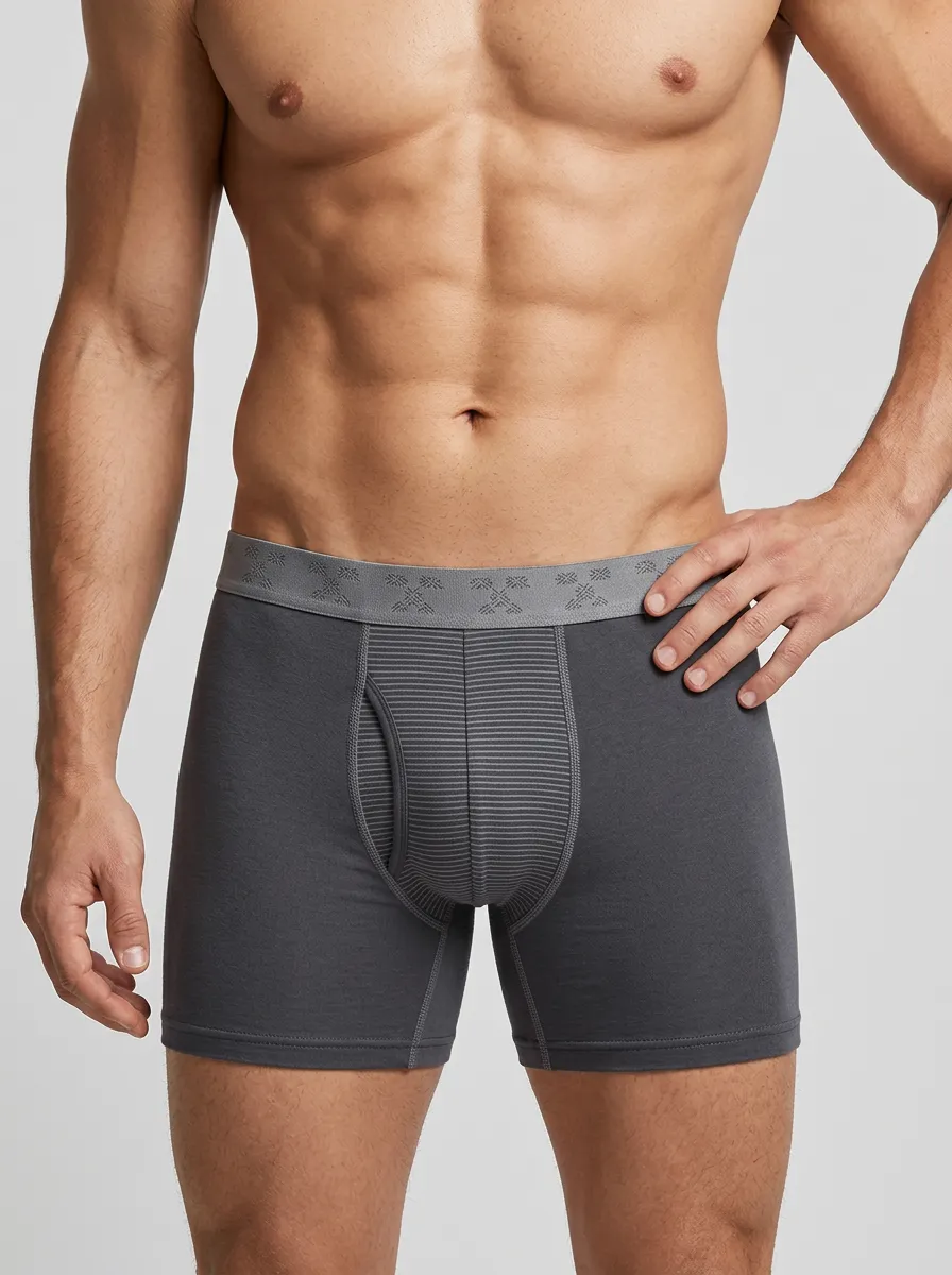 Minimalist Striped Pattern Boxer Briefs