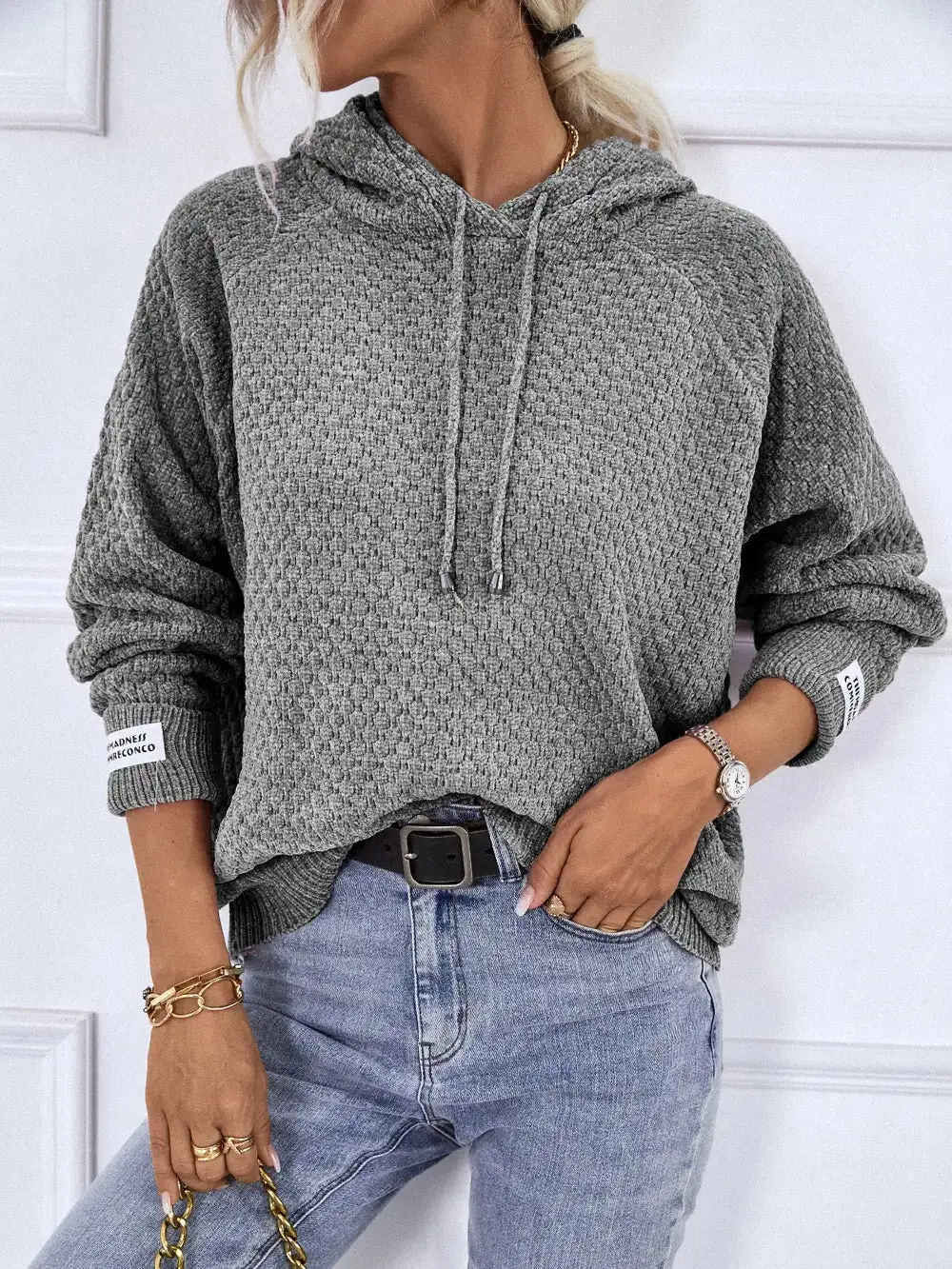 Essential Drawstring Long Sleeve Sweater