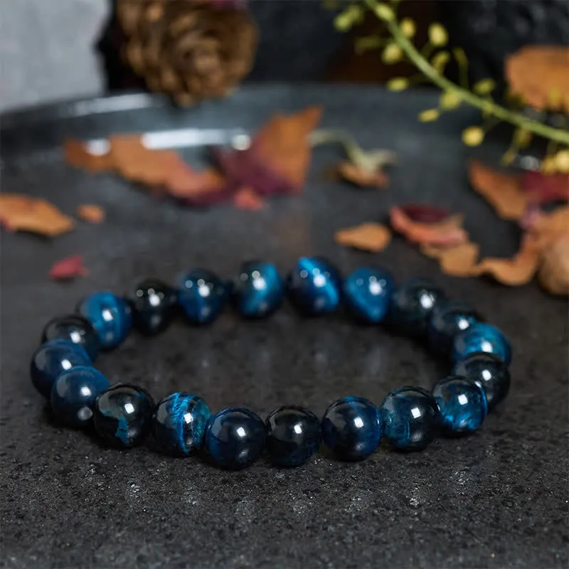 Textured Natural Tiger Eye Bead Bracelet