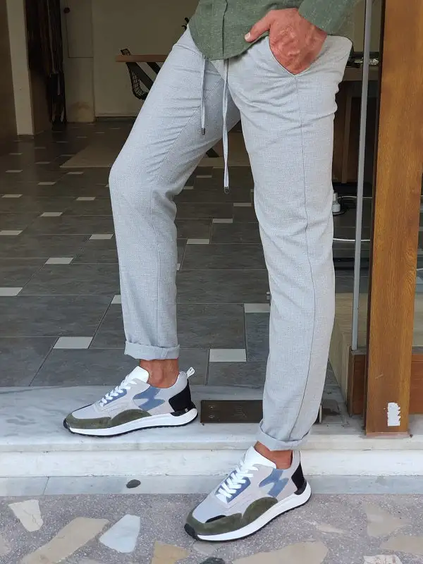Clean Cut Slim Fit Linen Tailored Trousers