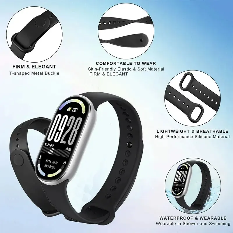 18.5mm Silicone Watch Strap Replacement Band – Adjustable Sport Wristband
