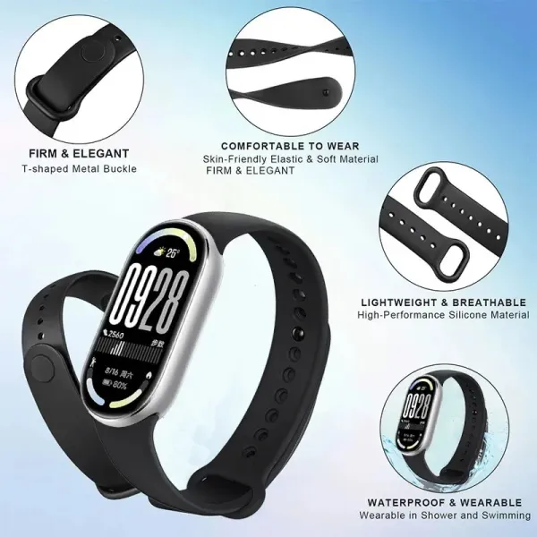 18.5mm Silicone Watch Strap Replacement Band – Adjustable Sport Wristband