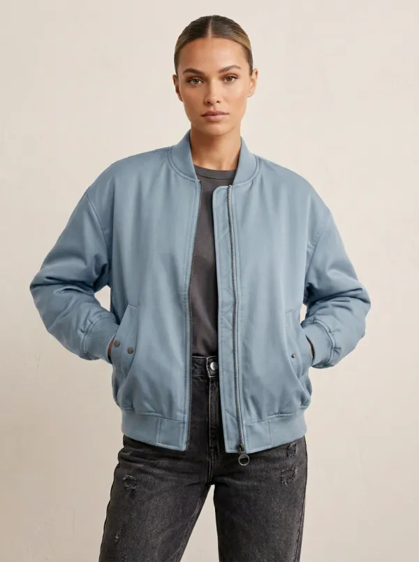 Denim-Style Minimal Women's Casual Jacket