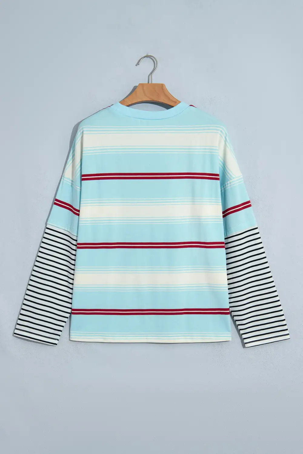Women's Striped Long Sleeve Loose Fit Pullover Top