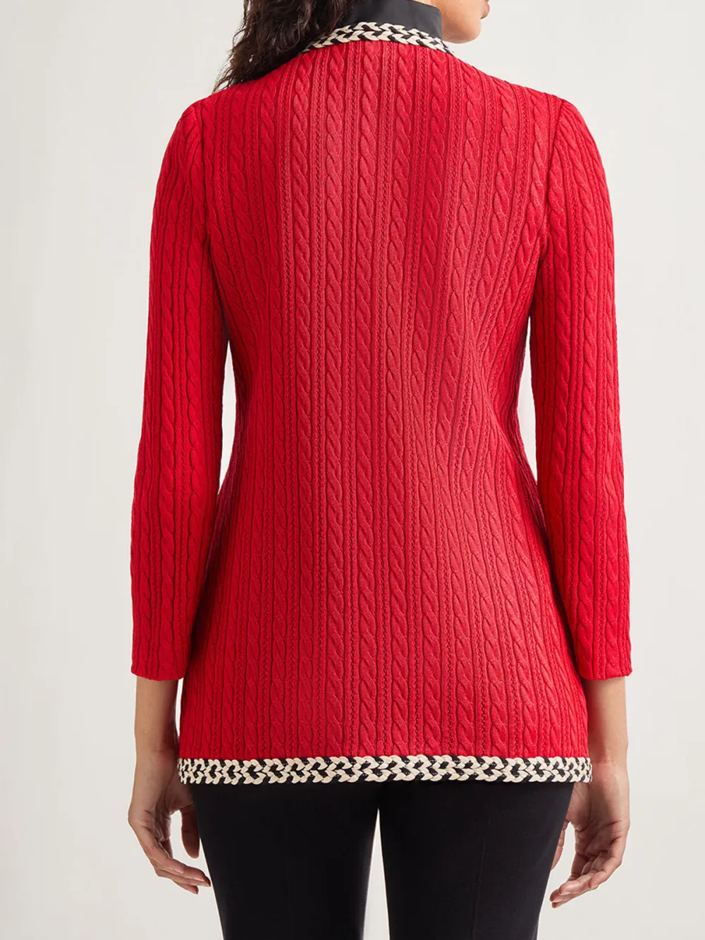Contrast Colored Medium Length Jacket