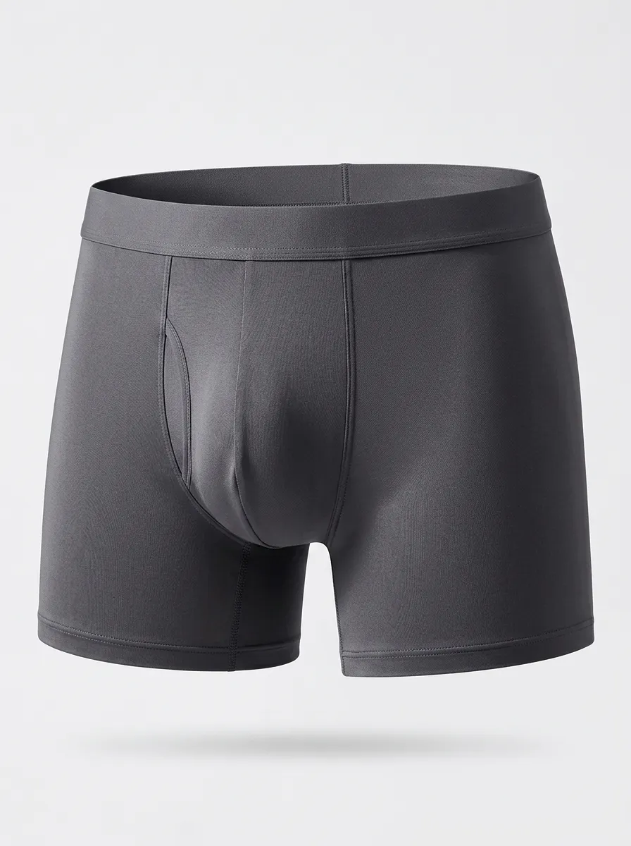 Men's Solid Grey Minimalist Boxer Briefs