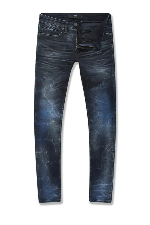 Tapered Distress Stretch Jeans
