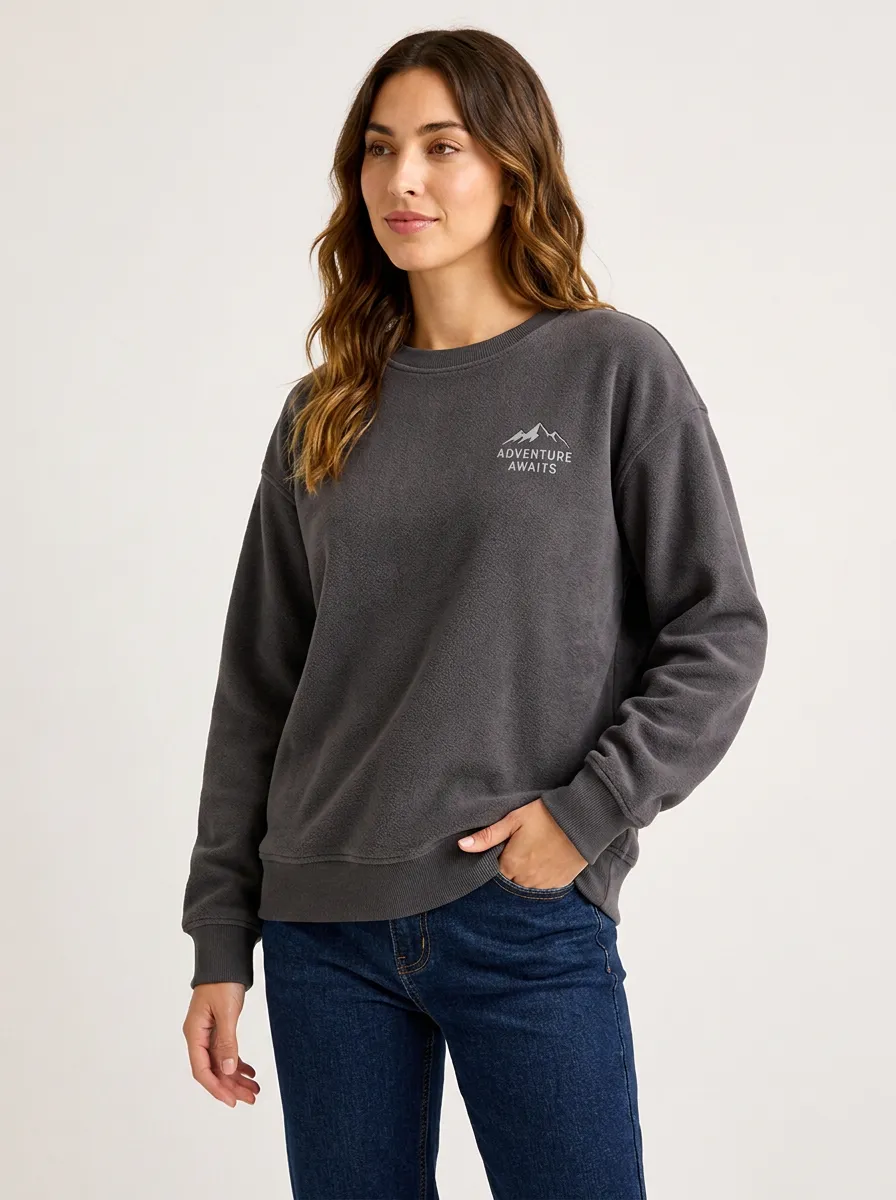 Women's Outdoor Adventure Awaits Mountain Printed Sweatshirt