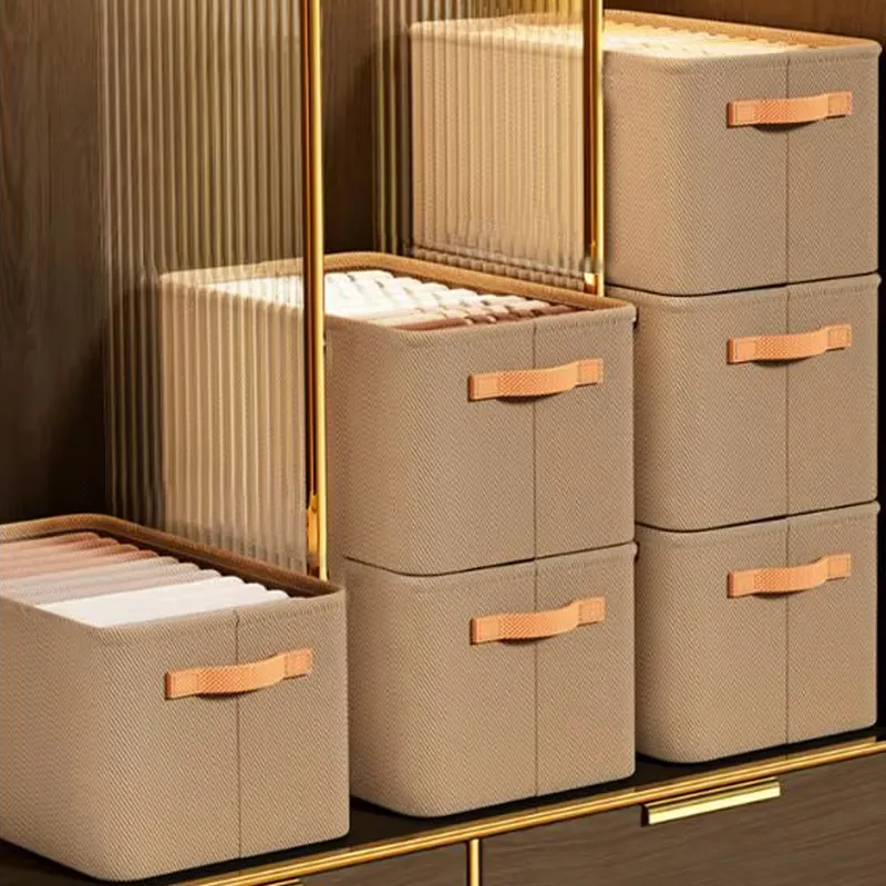 Stylish Beige Fabric Storage Bins