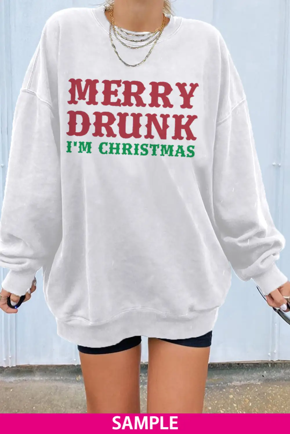 Oversized Solid Drop Shoulder Sweatshirt