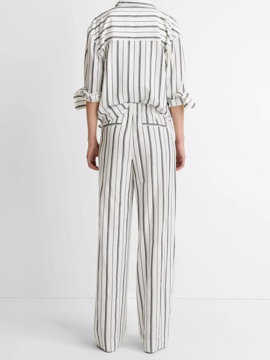 Elastic-Waist Striped Pants