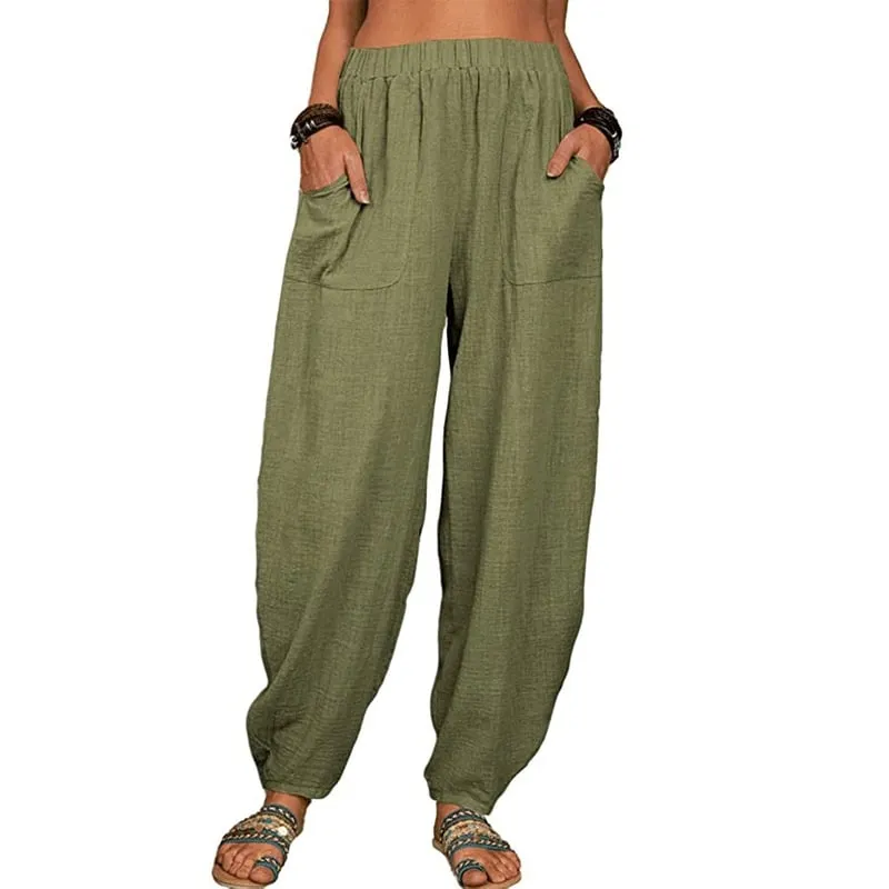 Casual Cotton-linen Harem Pants