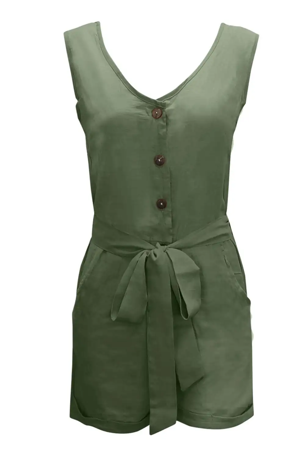 Tied Neck Pocket Romper