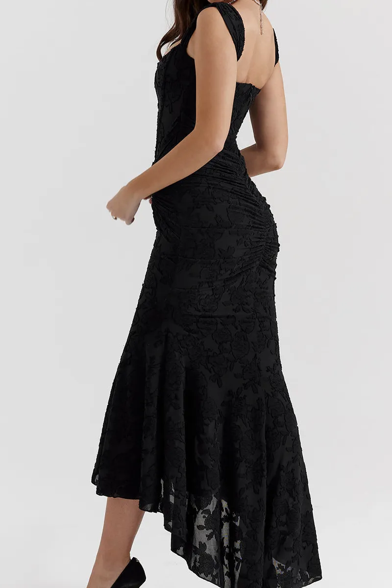 Lace Ruched Bodycon Dress