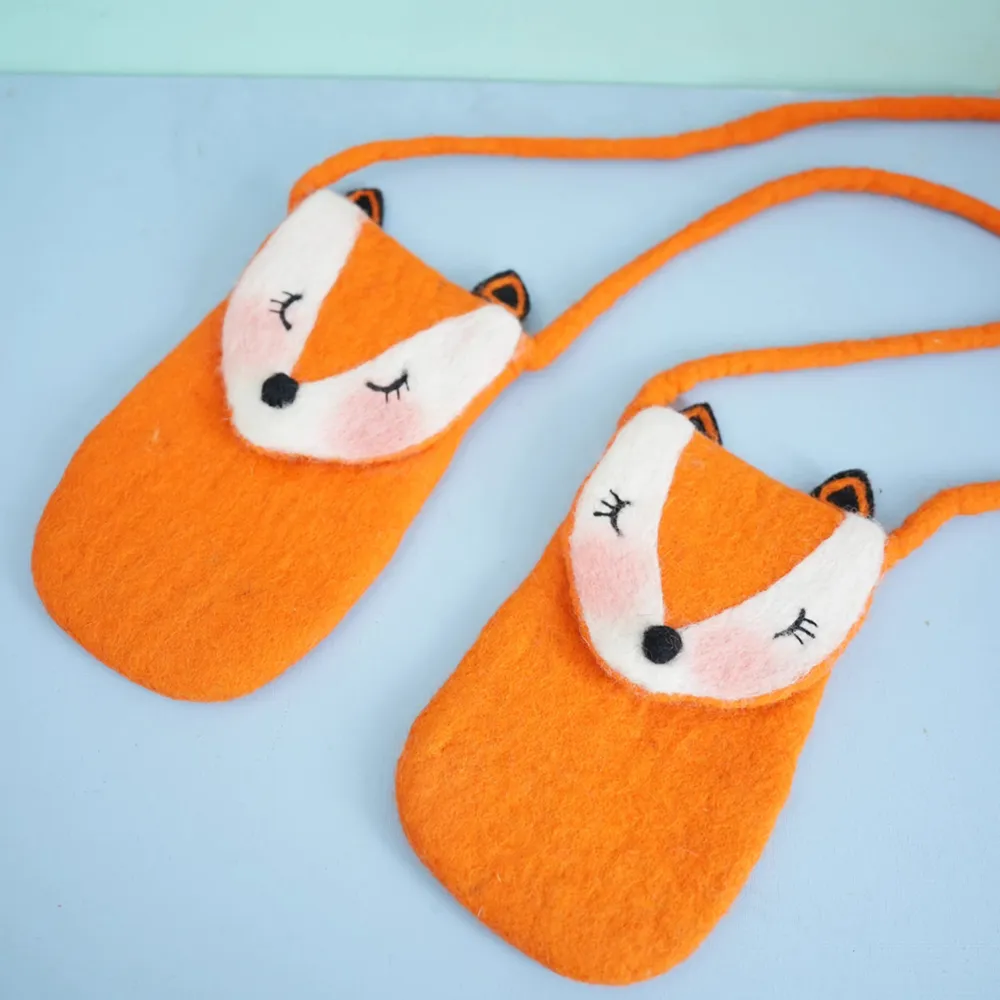 Fox Motif Phone Crossbody Bag