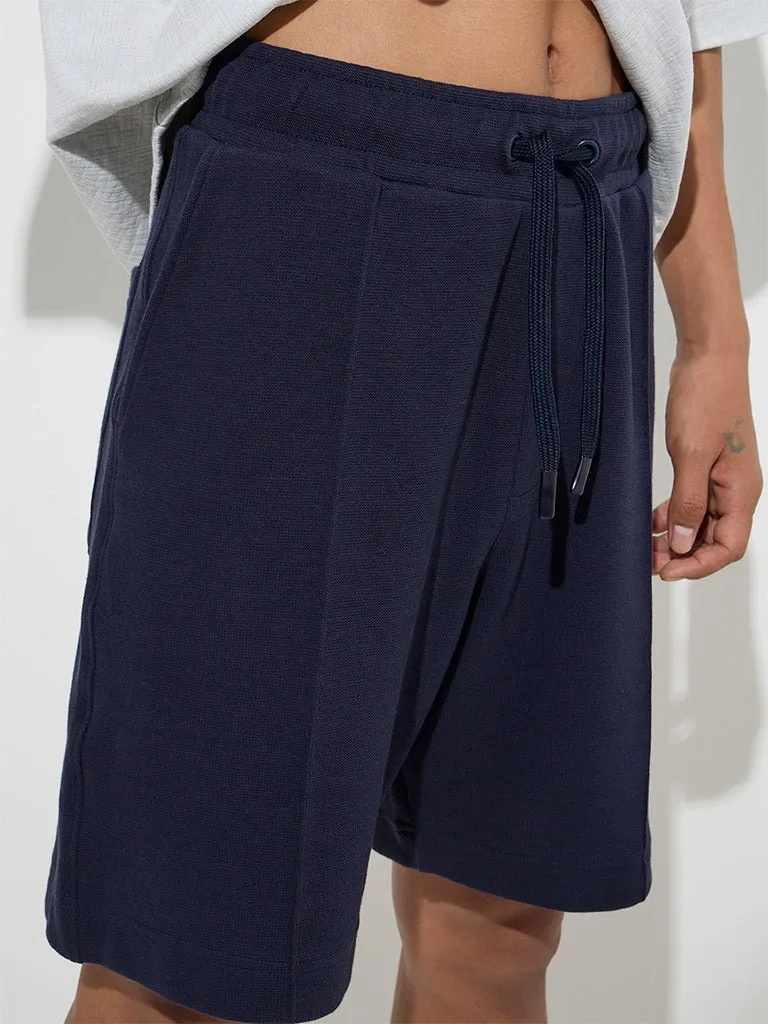 Relaxed-Fit Mid-Waist Cotton-Blend Shorts