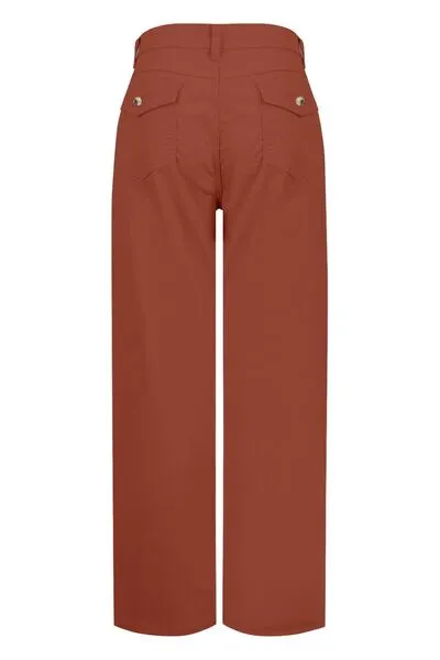 Relaxed High Waist Pocketed Denim Jeans