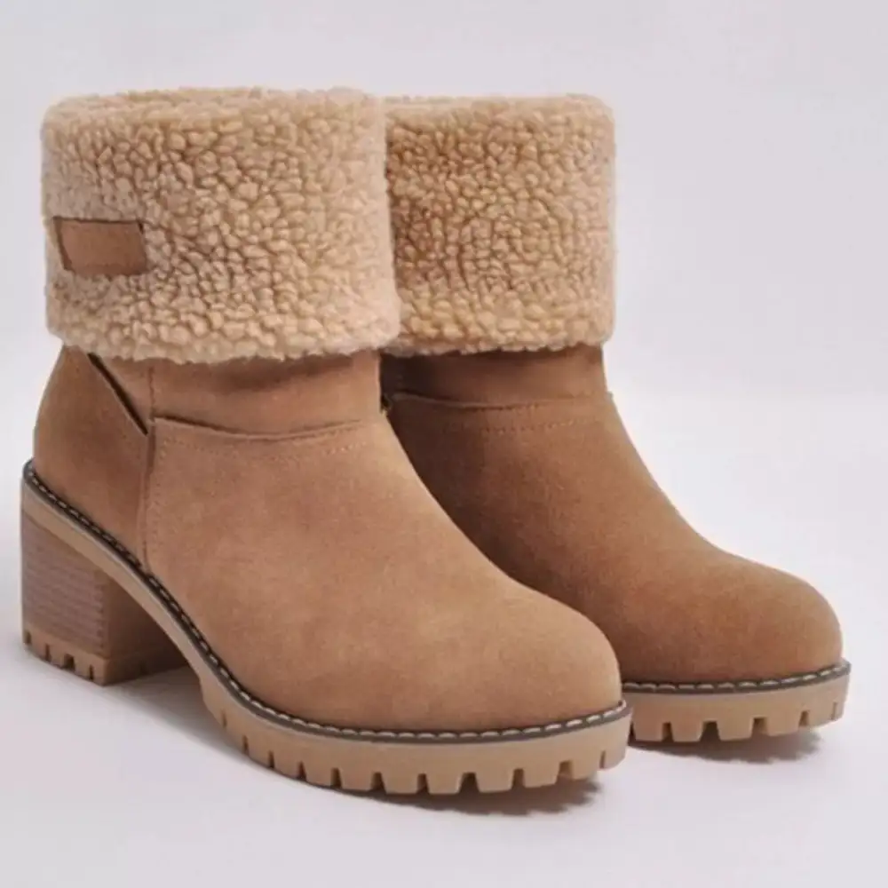 Refined Round Toe Block Heel Boots
