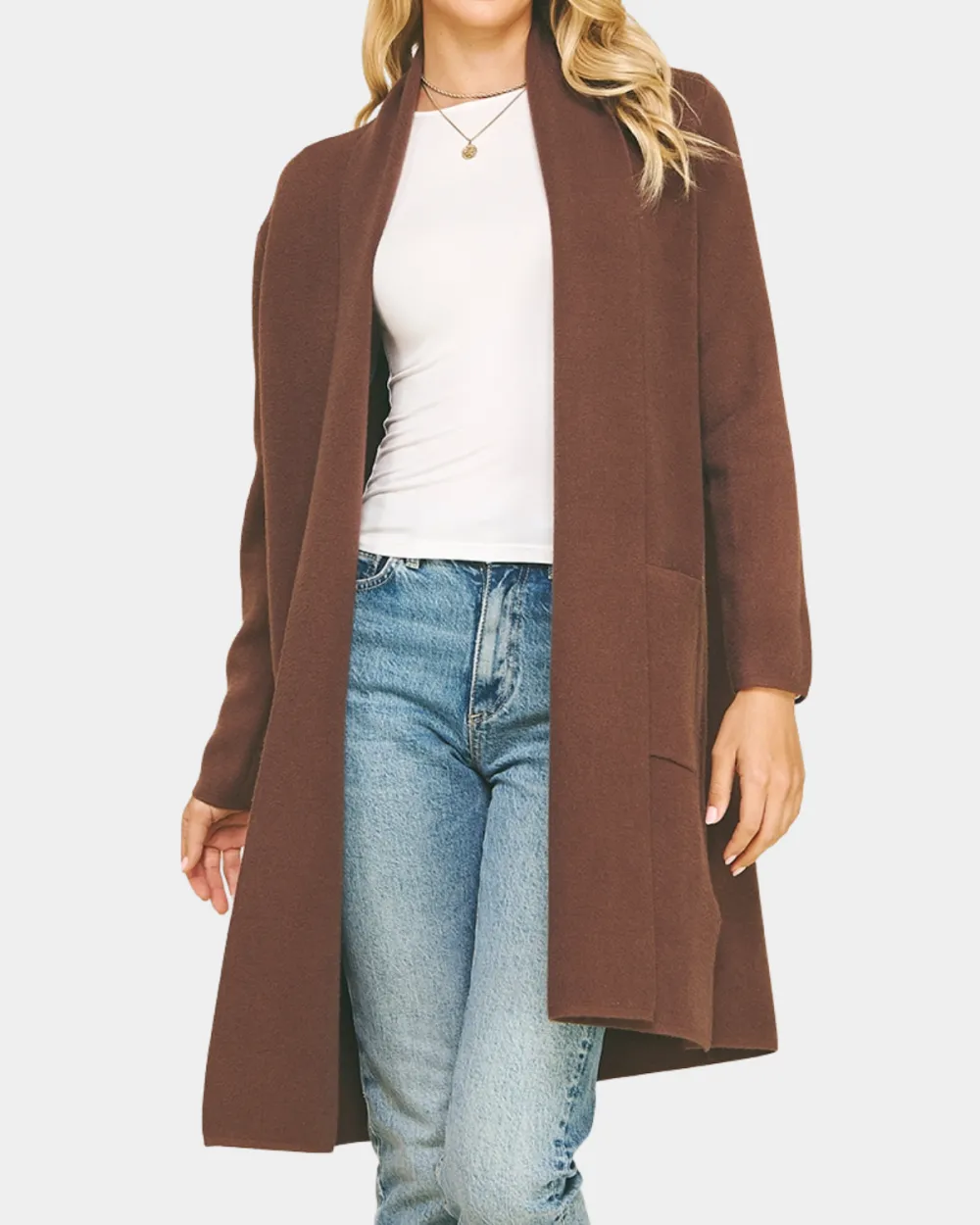 Open Front Midi Cardigan