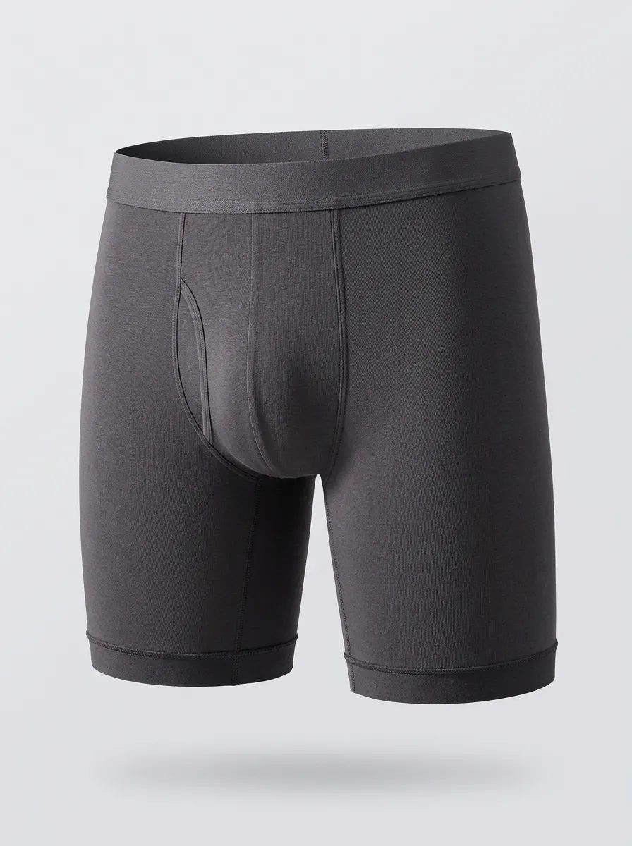Men's Charcoal Grey Mid-Length Boxer Briefs