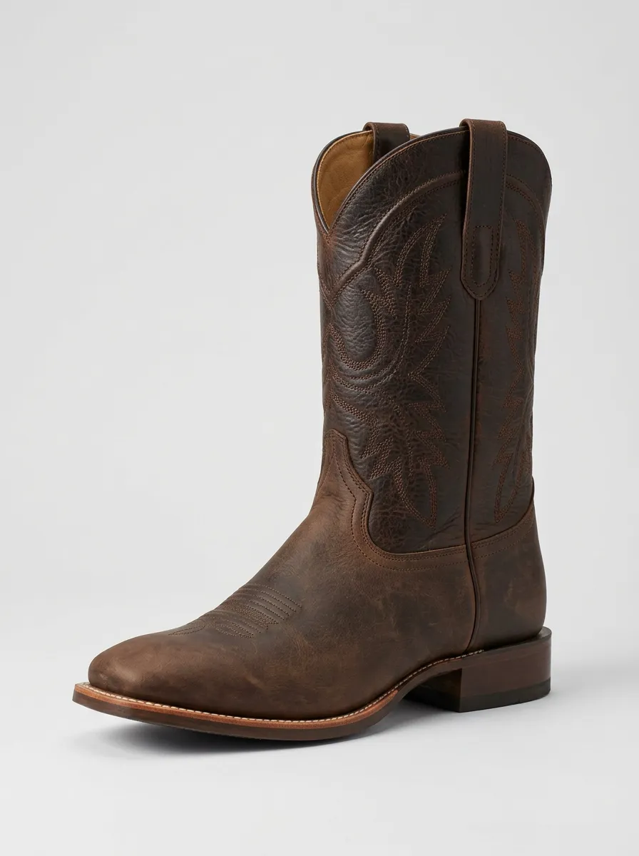 Men's Classic Square-Toe Pull-On Western Boots