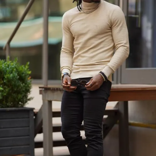 Timeless Slim Fit Cotton Turtleneck Sweater