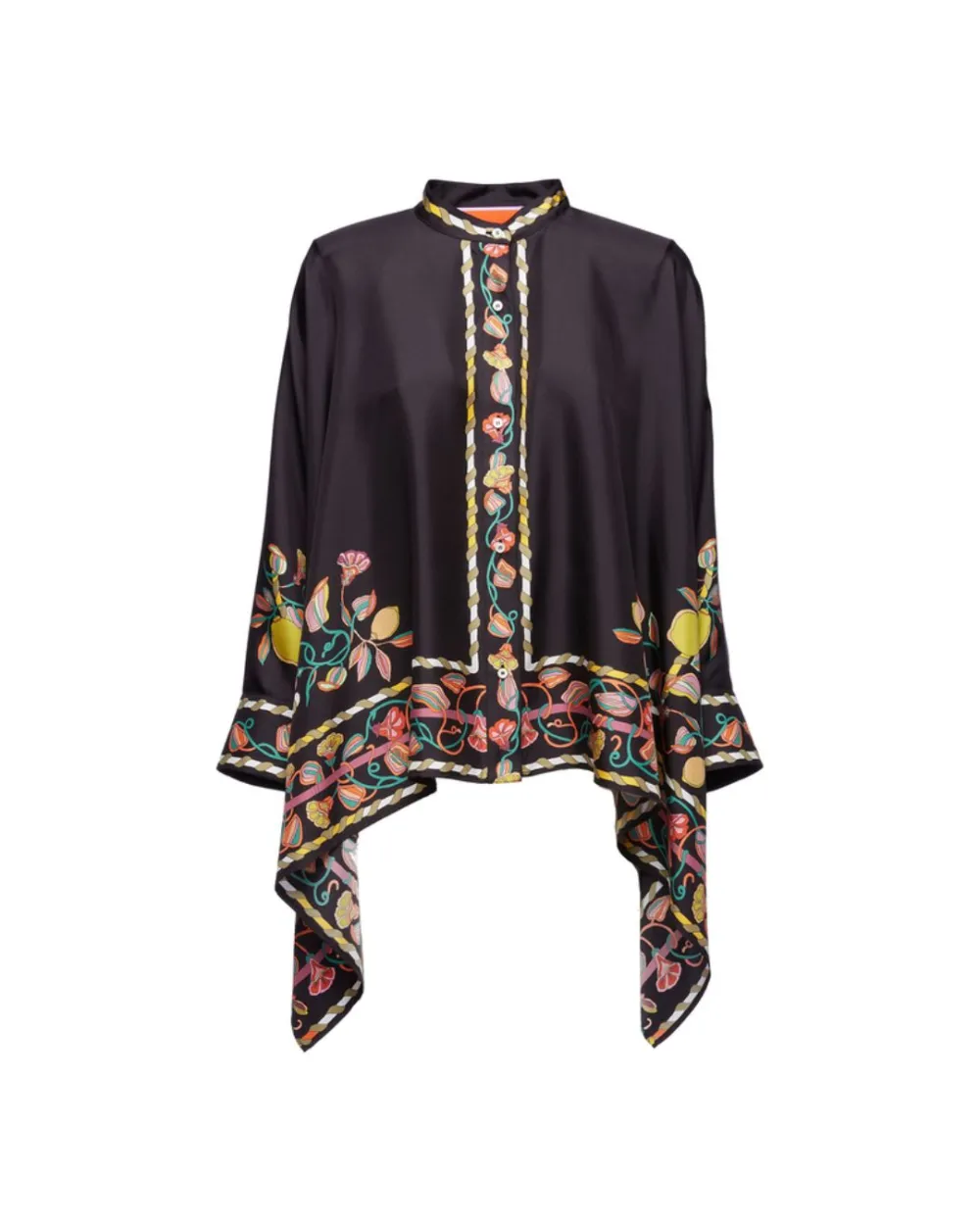 Baroque Print Twill Blouse Coordinated Set
