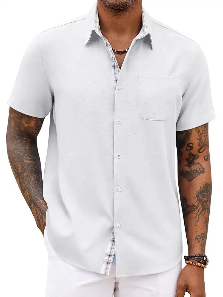 Plaid Collar Detail Shirt