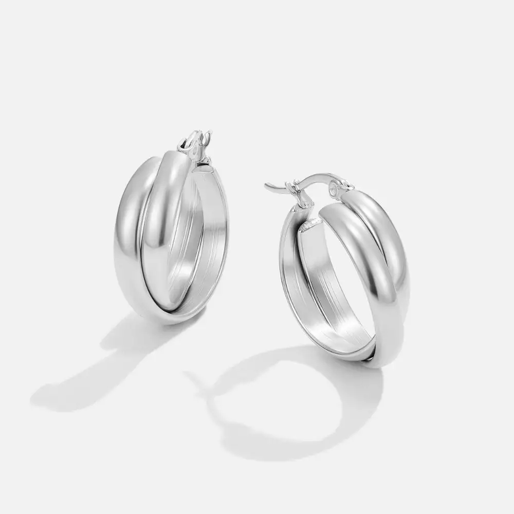 Rounded Waterproof Hoop Earrings