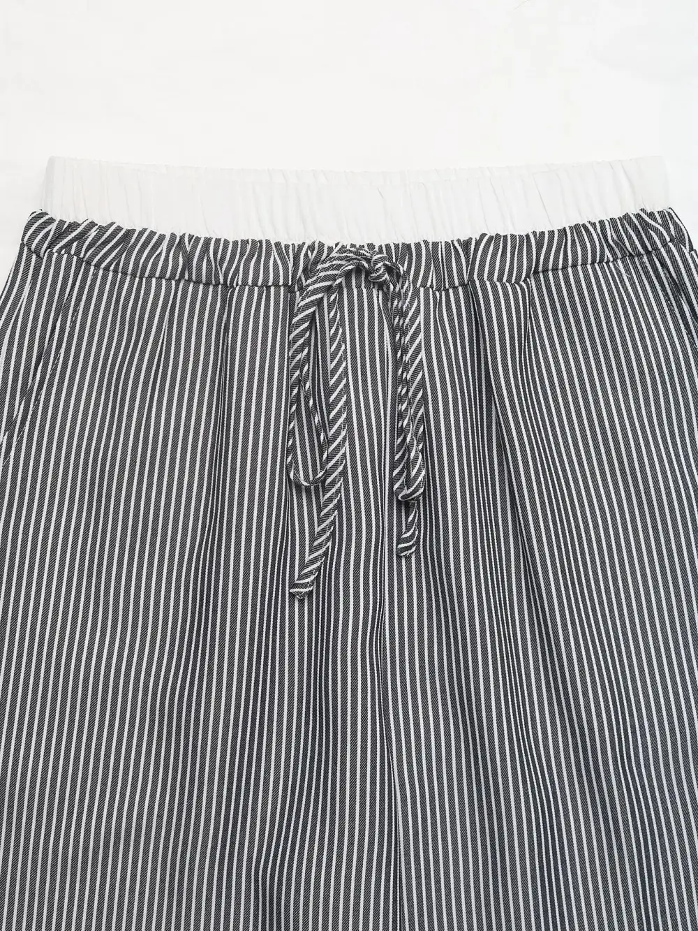 Striped Wide Leg Drawstring Pants
