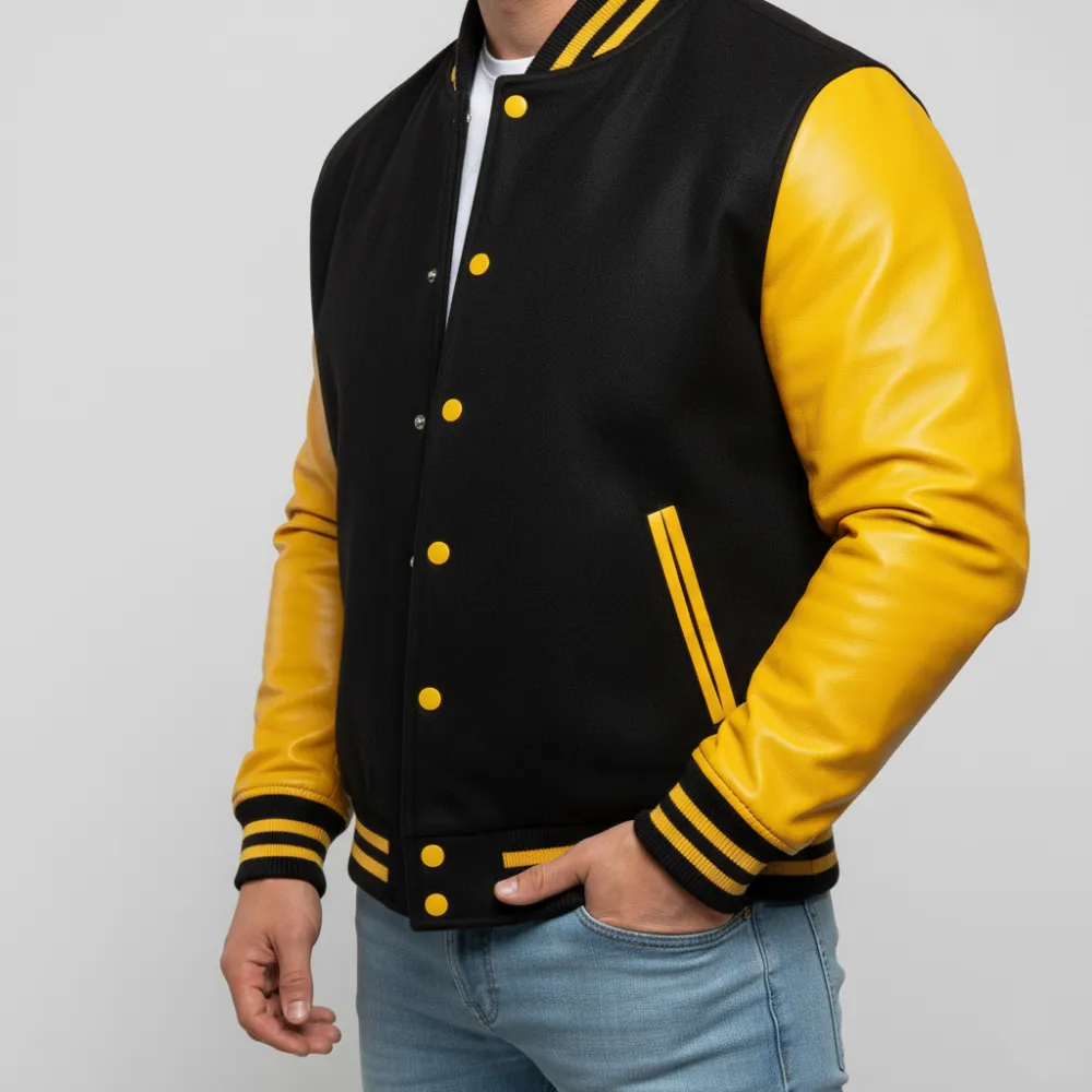 Statement Contrast Wool Varsity Jacket