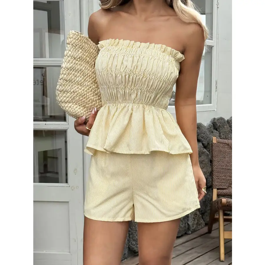 Smocked Tube Top and Shorts Set