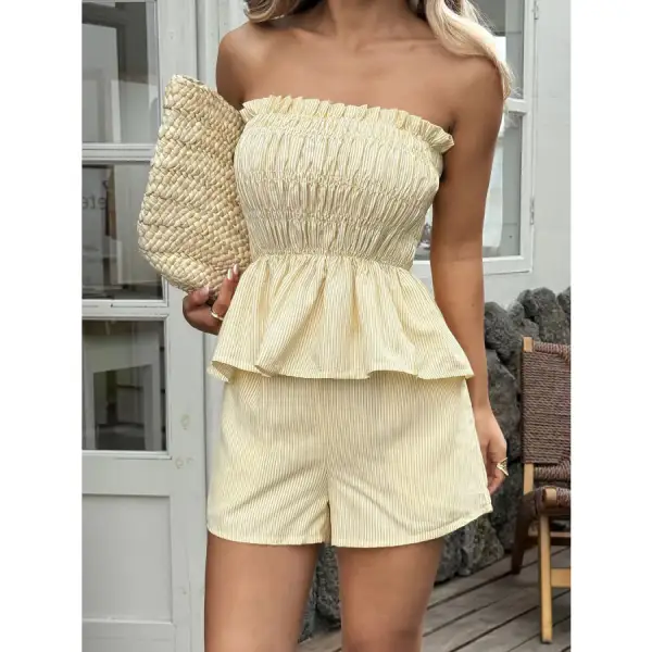 Smocked Tube Top and Shorts Set