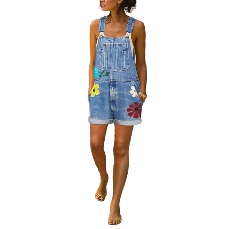 Printed Women' Printed Slim Fit Bib Shorts