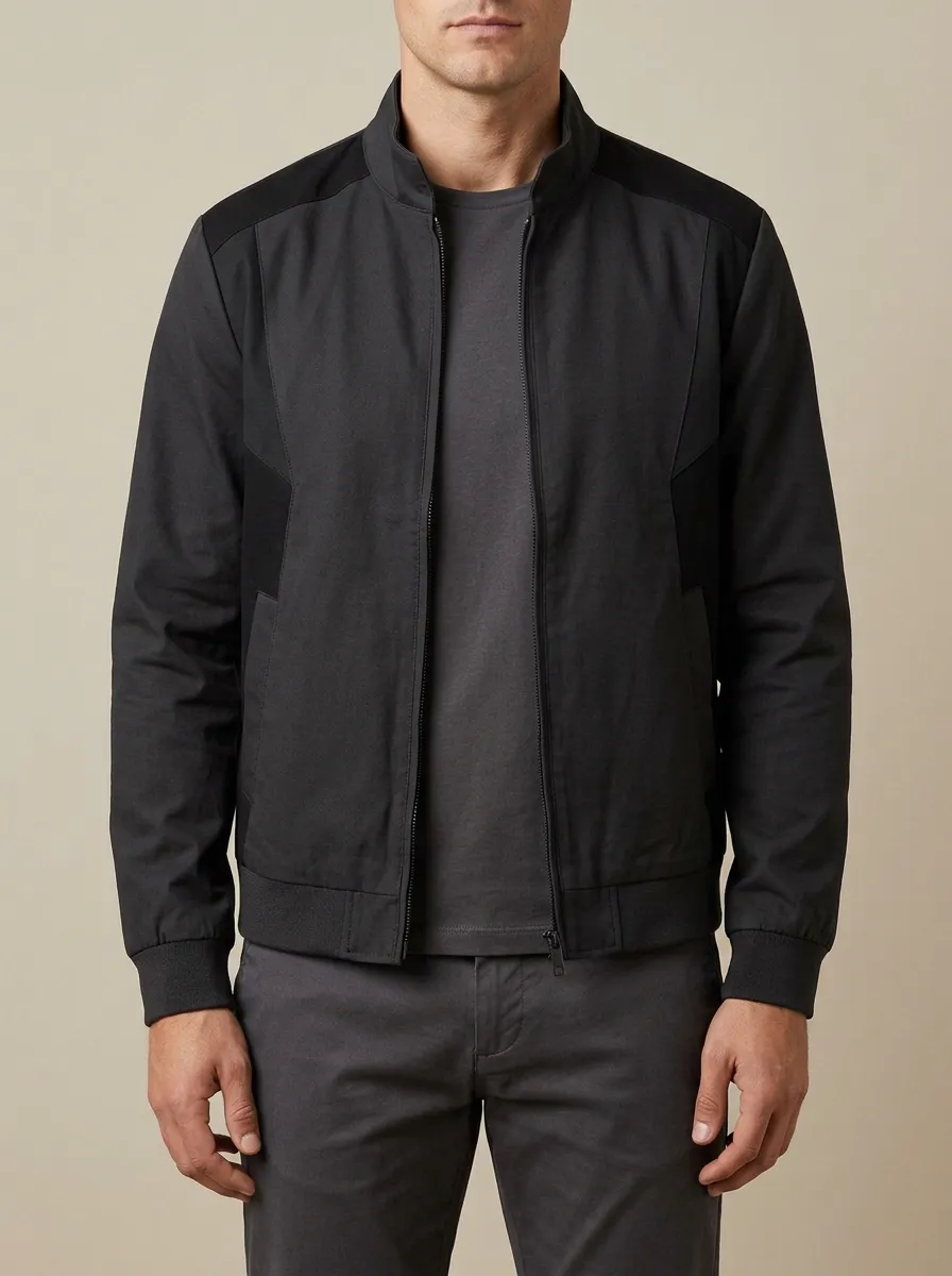 Solid Color Bomber Jacket