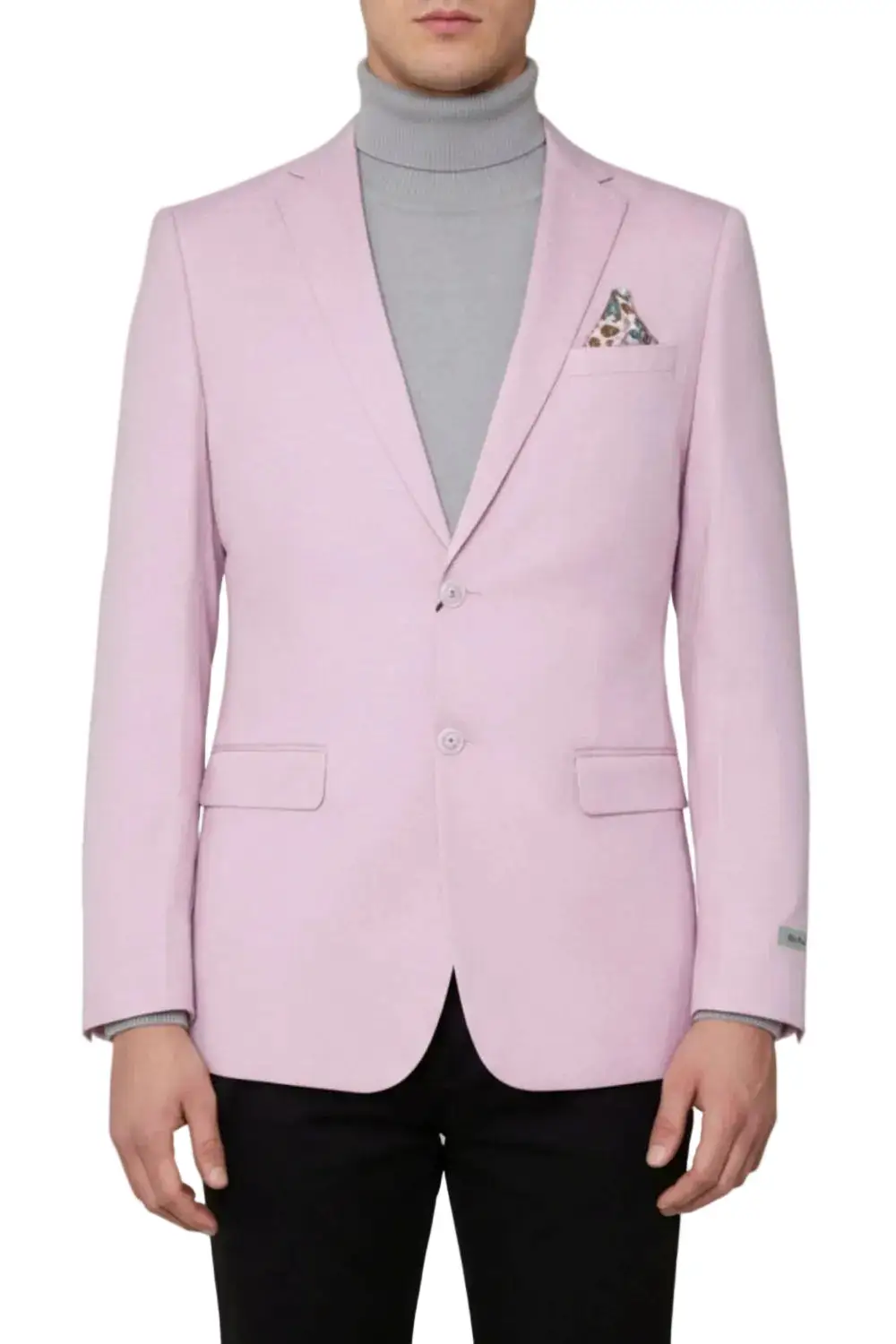 Lavender Hybrid Fit Textured Single Breasted Notch Lapel Side Vents Jacket