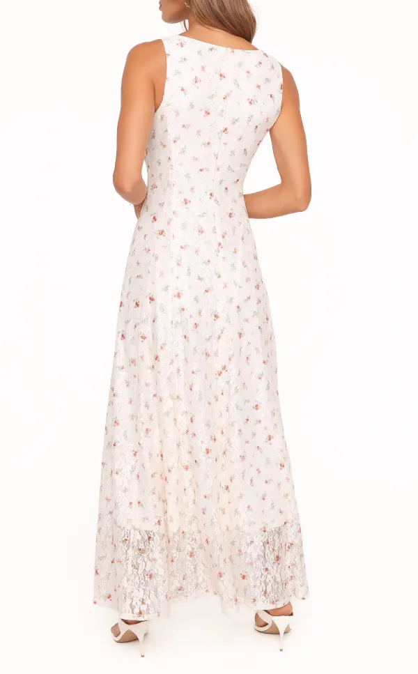 Lace Square Neck Maxi Dress