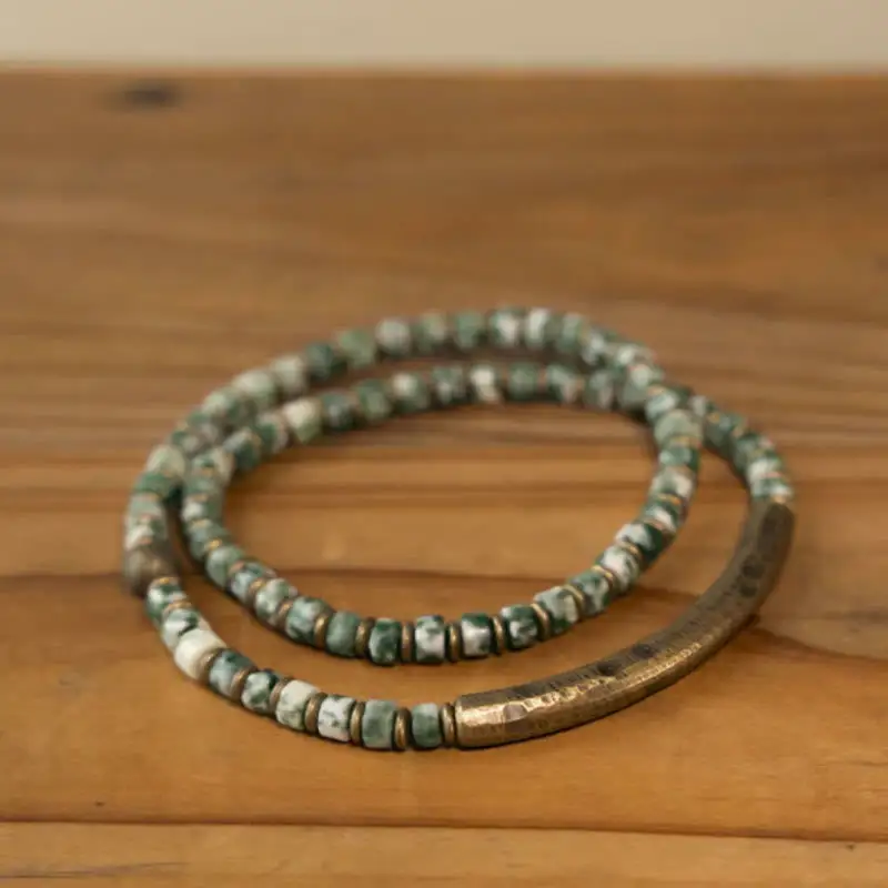 Sodalite Picture Jasper Point Stone Bracelet