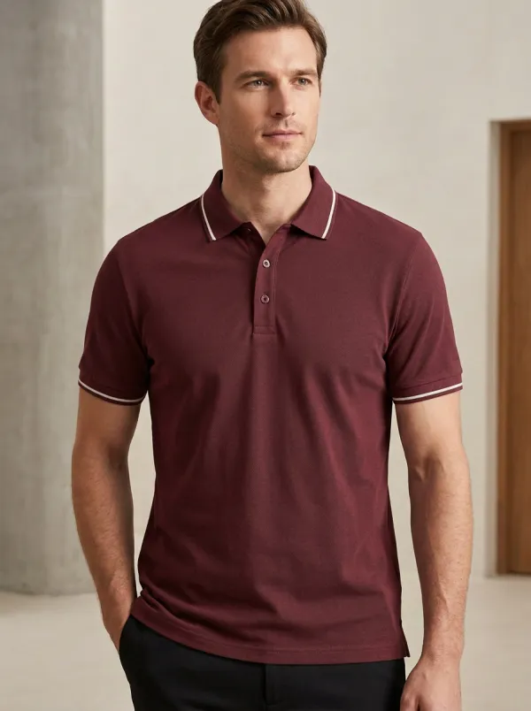 Men's Everyday Contrast-Trim Polo Shirt